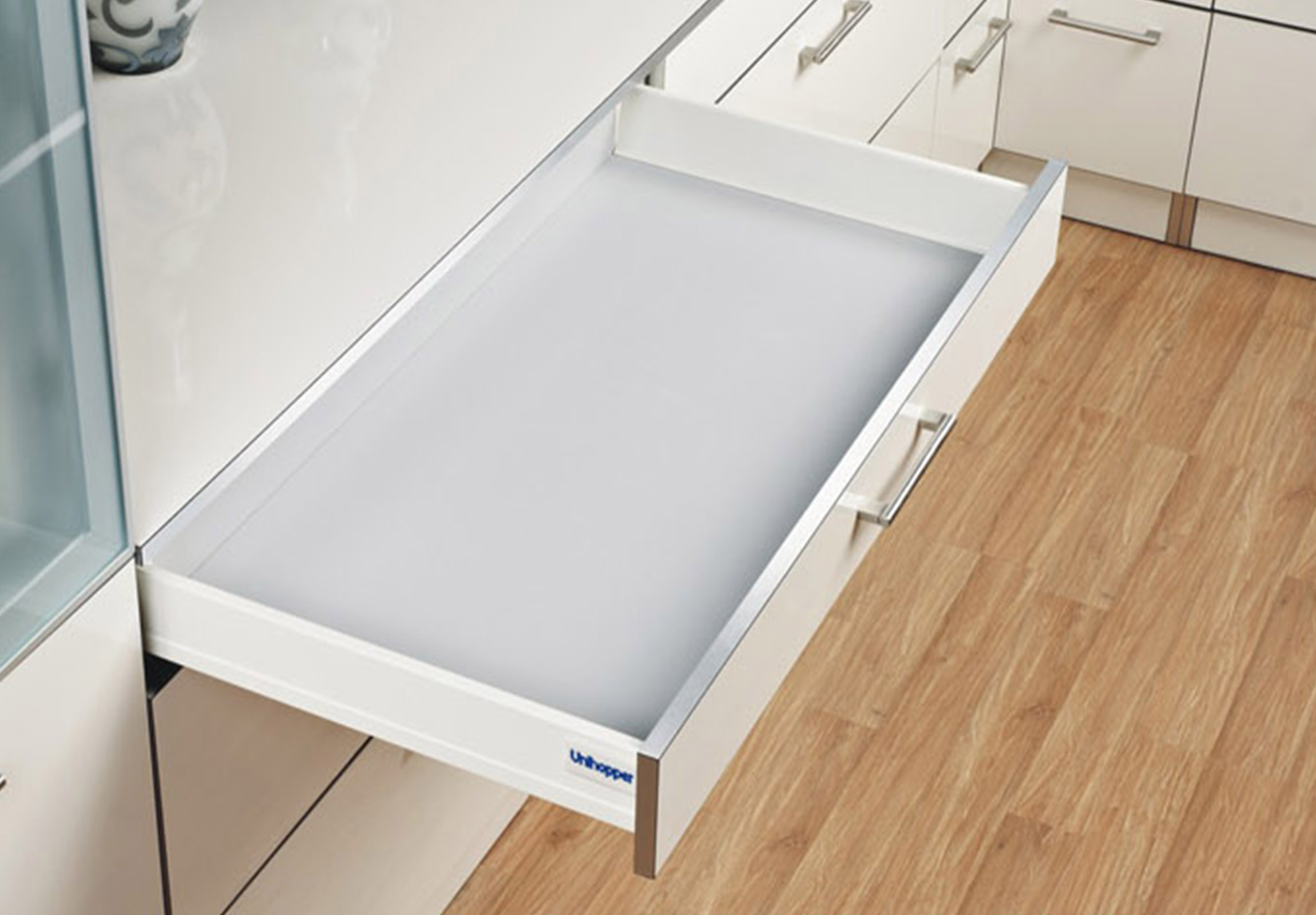 甲指乙供-库博双层钢侧板静音阻尼抽屉导轨及侧帮70h